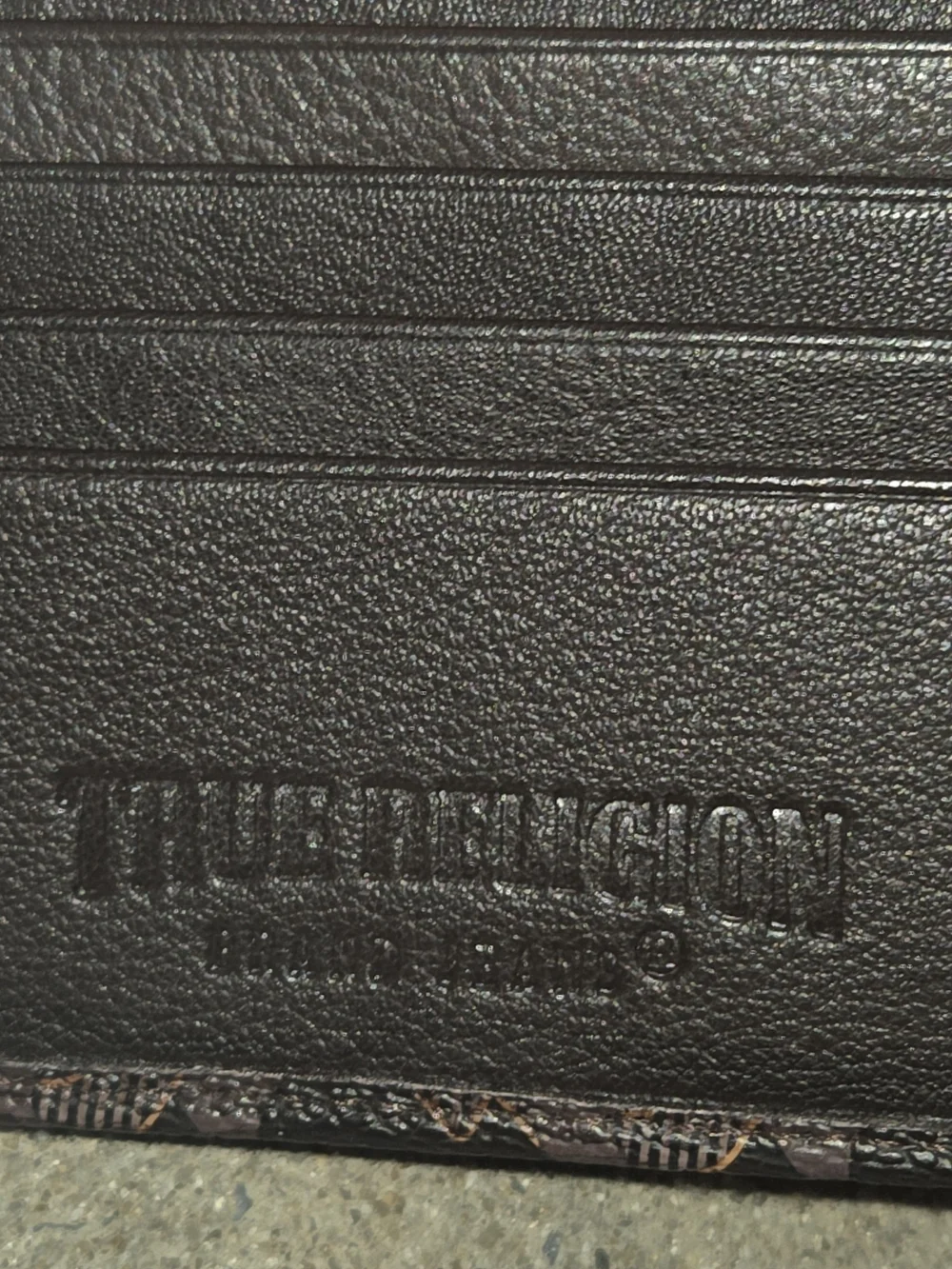 True Religion Brown Patterned Men's Card Holder Wallet